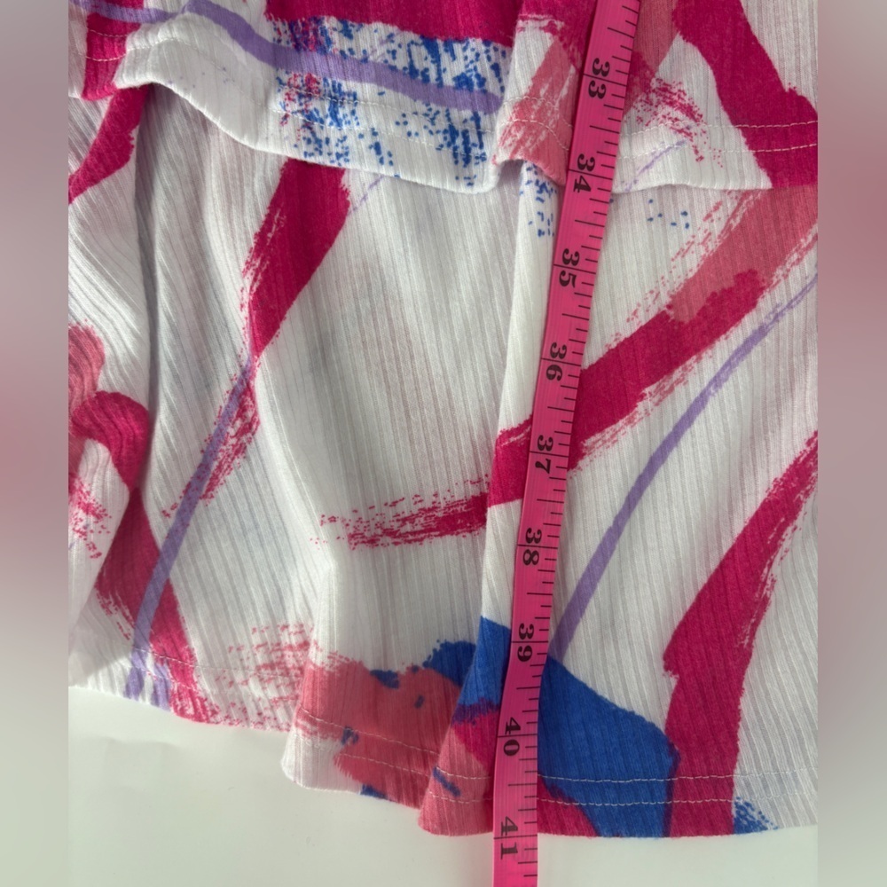 Kaktus Pink and Blue Abstract Midi dress - 1X - Picture 6 of 6